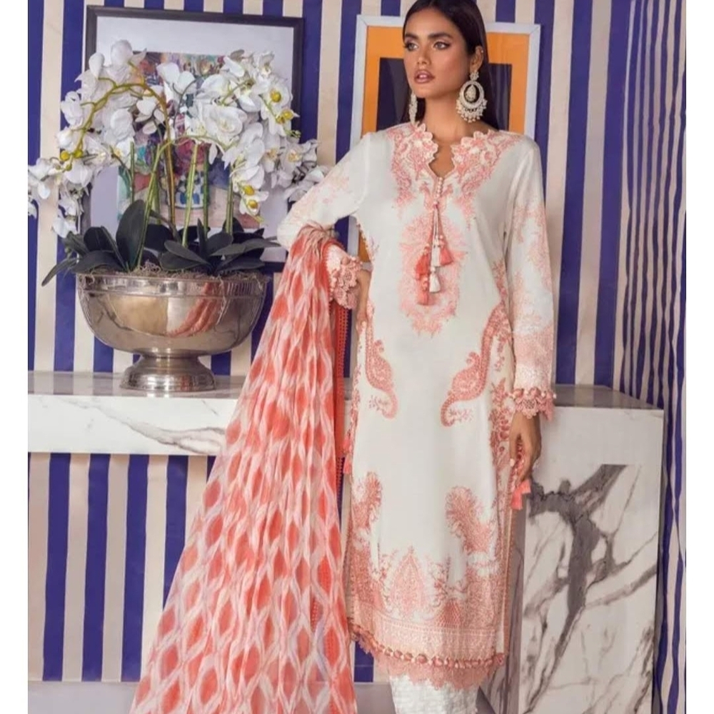 Elegant White and Pink Women Salwar